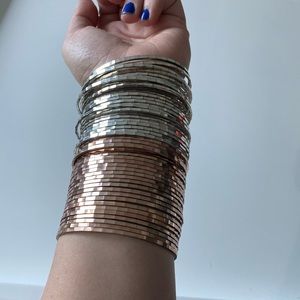 Bundle of Rose Gold & Silver toned bangles